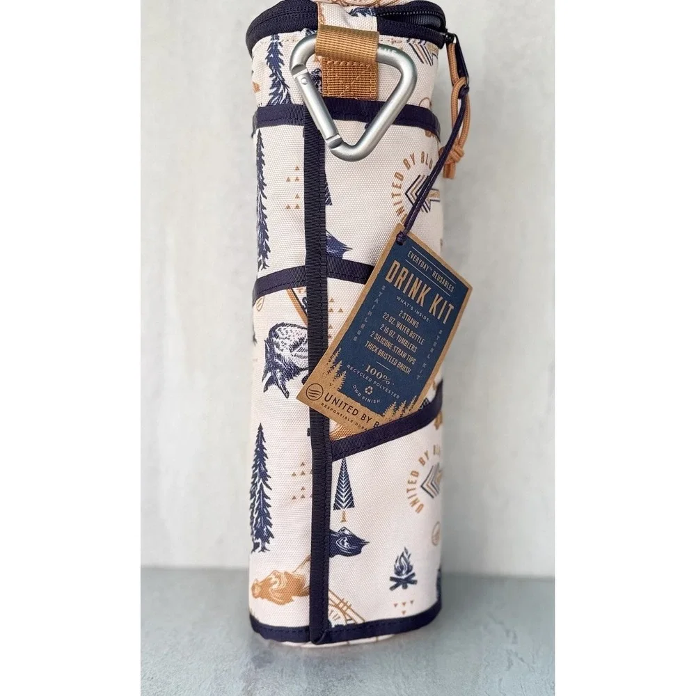 New United By Blue Reusable Drink Kit Set Tawny #8623